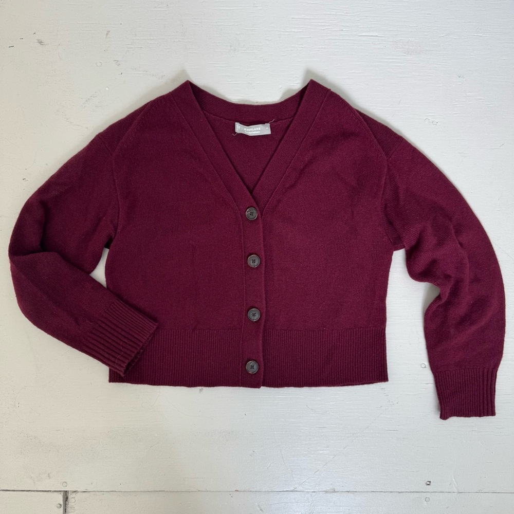 Everlane The Cashmere Cardigan Burgundy Sweater M